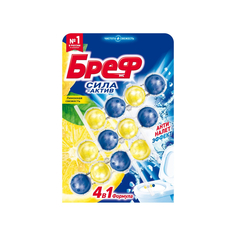 Туалетный блок Бреф Сила-актив 4 в 1 Лимонная свежесть 3х50 г Bref