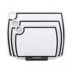 Набор ComposeEat из 3-х разделочных досок на подставке бело-черный (NRD31018OA6)