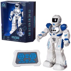 Робот Junfa на радиоуправлении Свет/Звук/Движение с русским озвучанием (ZY818334/бело-синий)