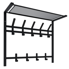 Вешалка с полкой ЗМИ Торонто 22 двухъярусная чёрная ZMI