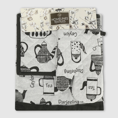 Набор кухонный Homelines textiles teapots фартук/прихватка/рукавица