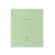 Тетрадь школьная ученическая Erich Krause Классика зелёная, 12 листов, косая линейка