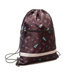 Мешок для обуви Erich Krause Black Style с карманом на молнии 500x410 мм