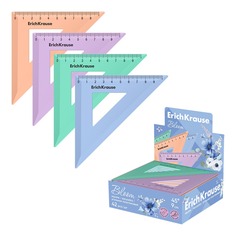 Угольник пластиковый Erich Krause Pastel Bloom, 45°/9 см, в ассортименте