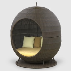 Диван-шезлонг Rattan grand Apple коричневый 170х170х220 см