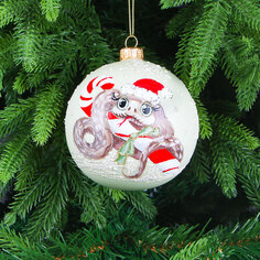 Шар ёлочный Snow and Stars змейка с конфеткой 10 см