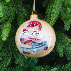 Шар ёлочный Snow and Stars змейка-умница 10 см