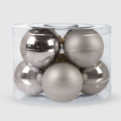 Набор ёлочных игрушек Linhai jinnuo шары шампань стекло 8 шт 8 см