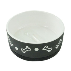 Миска для животных Foxie bones чёрная керамика 650 мл
