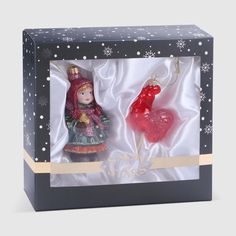 Набор ёлочных игрушек Snow and Stars девушка и леденец 2 шт