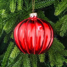 Шар Yancheng Shiny стеклянный новогодний яблоко 10x8 см