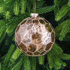 Шар Yancheng Shiny стеклянный с золотистым орнаментом 10 см