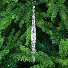 Игрушка ёлочная Yancheng Shiny украшение стеклянное сосулька прозрачная 1,5х20 см