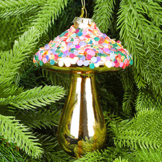 Украшение Yancheng Shiny стеклянное гриб 9x9x14 см