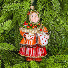 Набор ёлочных игрушек Snow and Stars Медведь с девочкой, дед и баба 3 шт