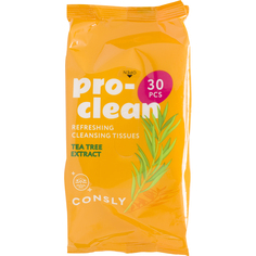 Очищающие и освежающие мицеллярные салфетки с экстрактом чайного дерева Consly